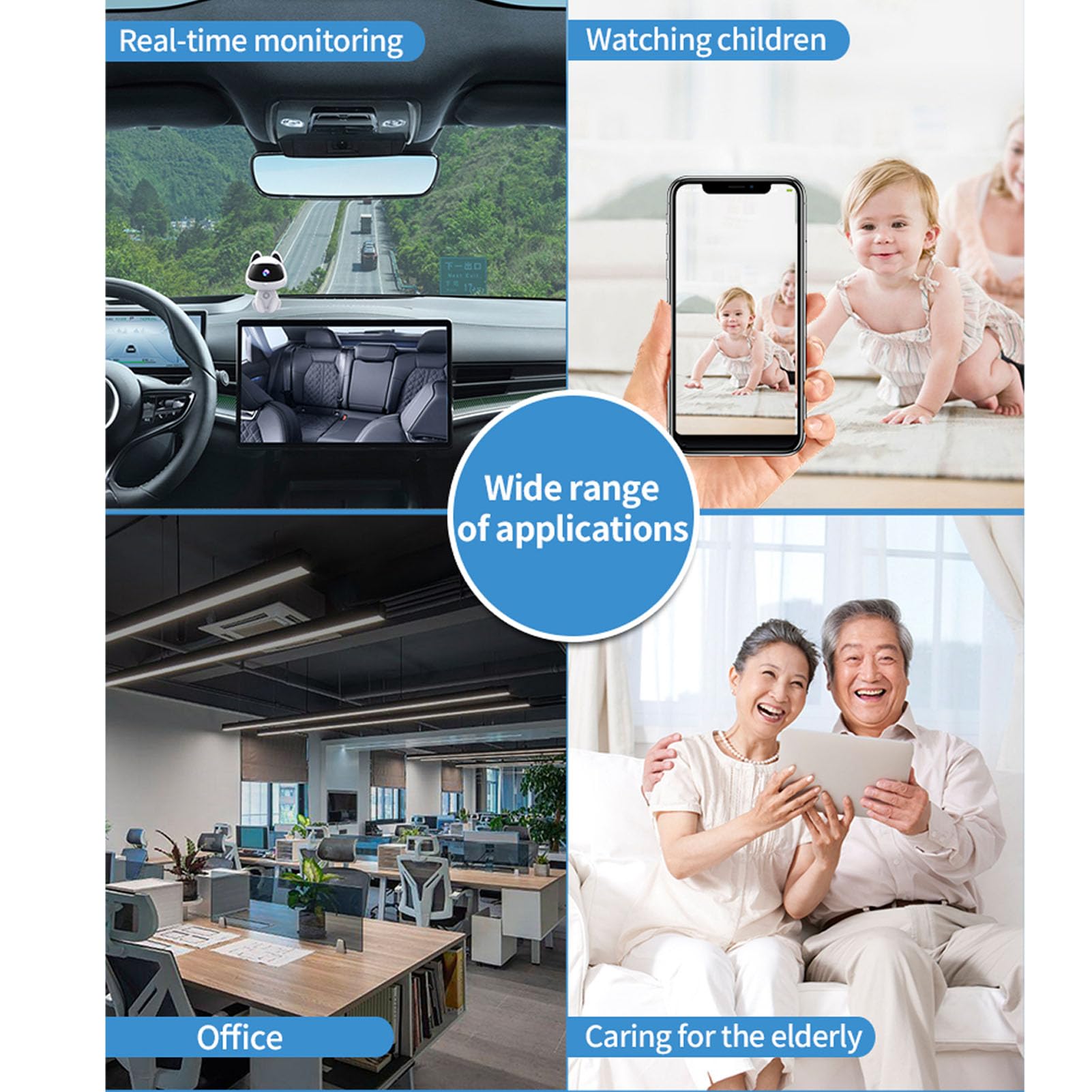 1MP Indoor Home Security Camera with Two-Way Audio - Remote Monitoring Robot Surveillance Camera for Baby, Pet & Household Use - Night Vision & Motion Detection