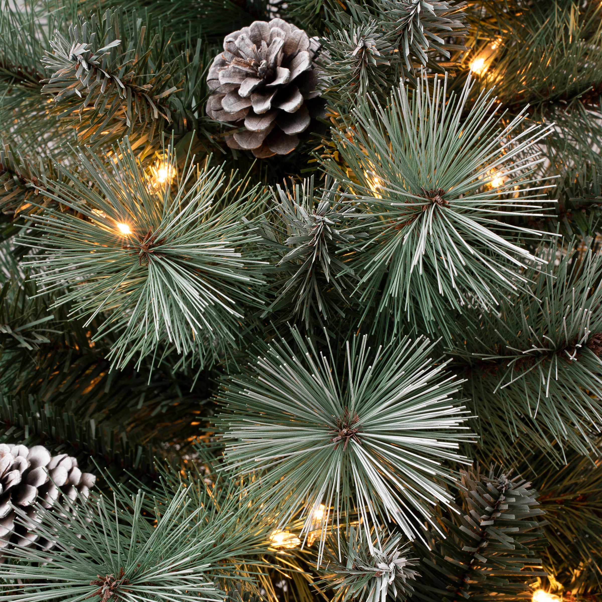 6 ft Pre-Lit Artificial Christmas Tree with Clear Lights - Perry Mixed Pine Style for Holiday Home Decor & Festive Party Setup