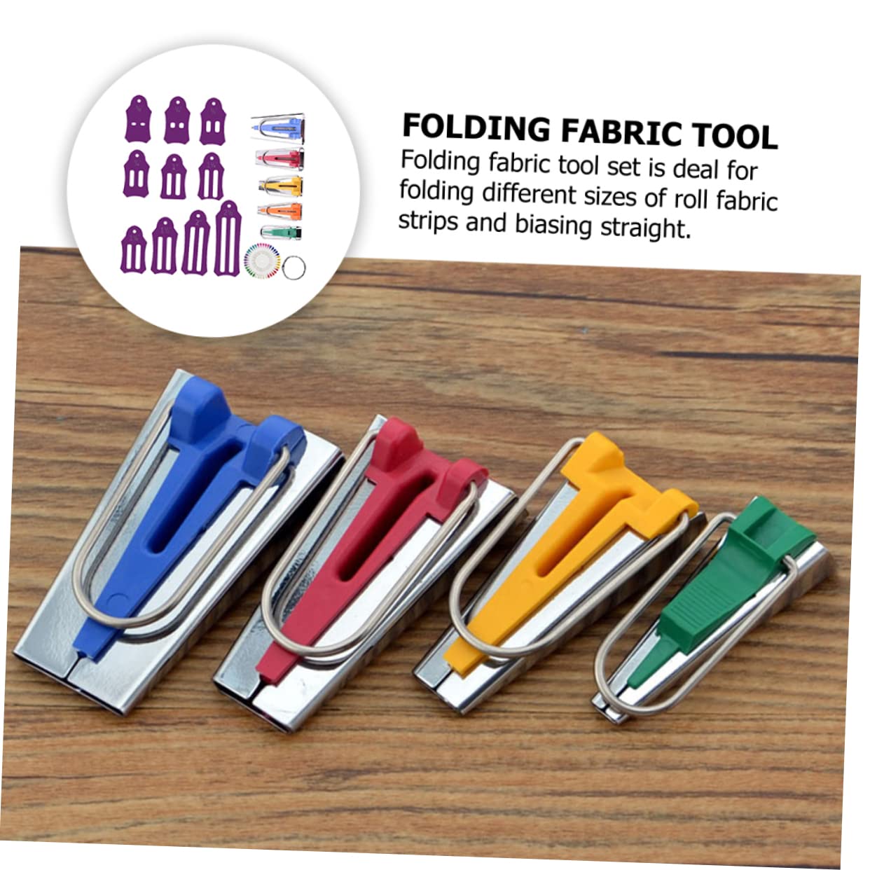 Tofficu Bias Tape Maker Tool Kit - 5 Sizes Fabric Sewing & Quilting Supplies for DIY Bias Binding Tape - Perfect for Quilting, Dressmaking, and Craft Projects