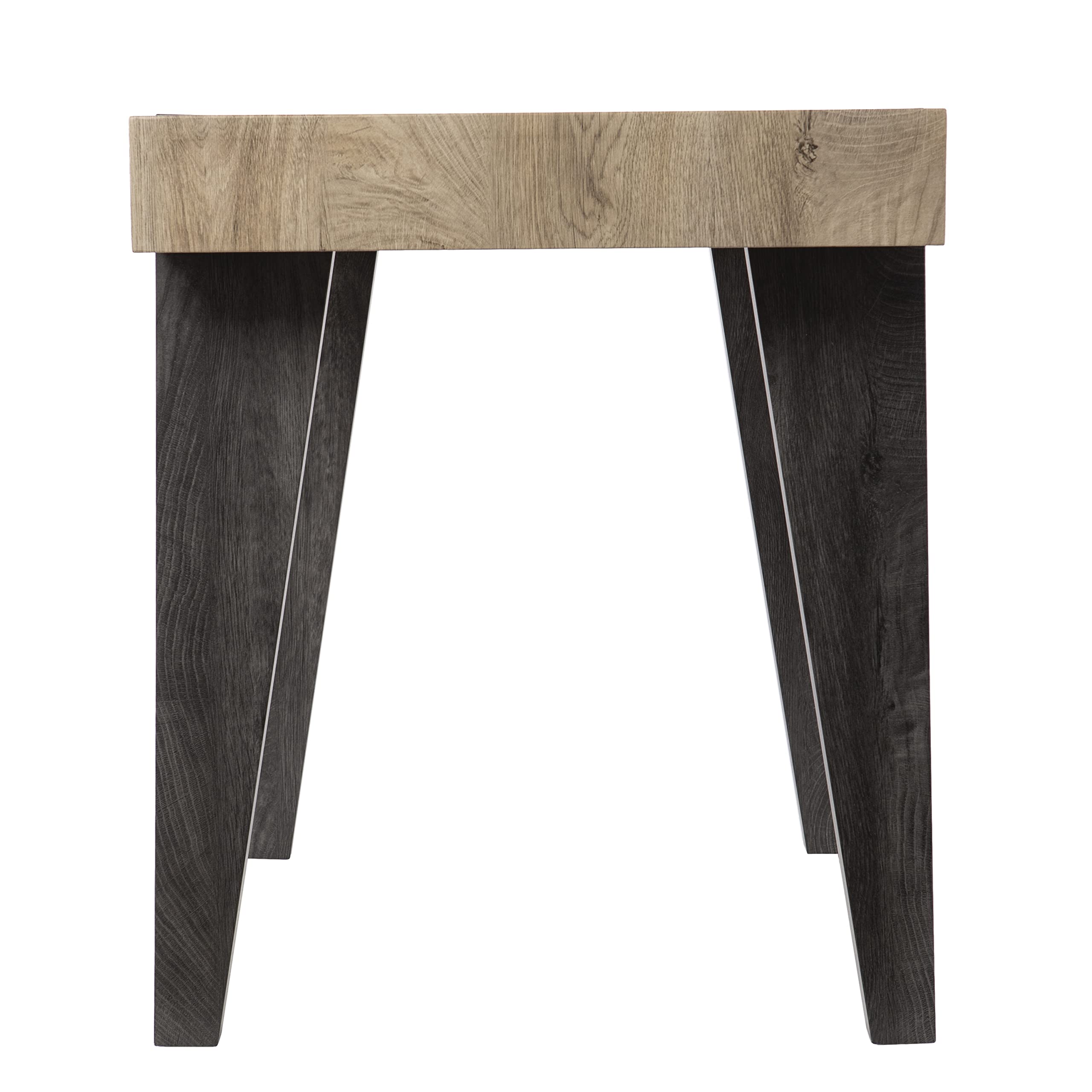 SEI Furniture Ayleston Multipurpose Desk - Natural Wood Home Office Desk with Storage Shelf | Perfect for Study, Work, and Small Space Living Rooms