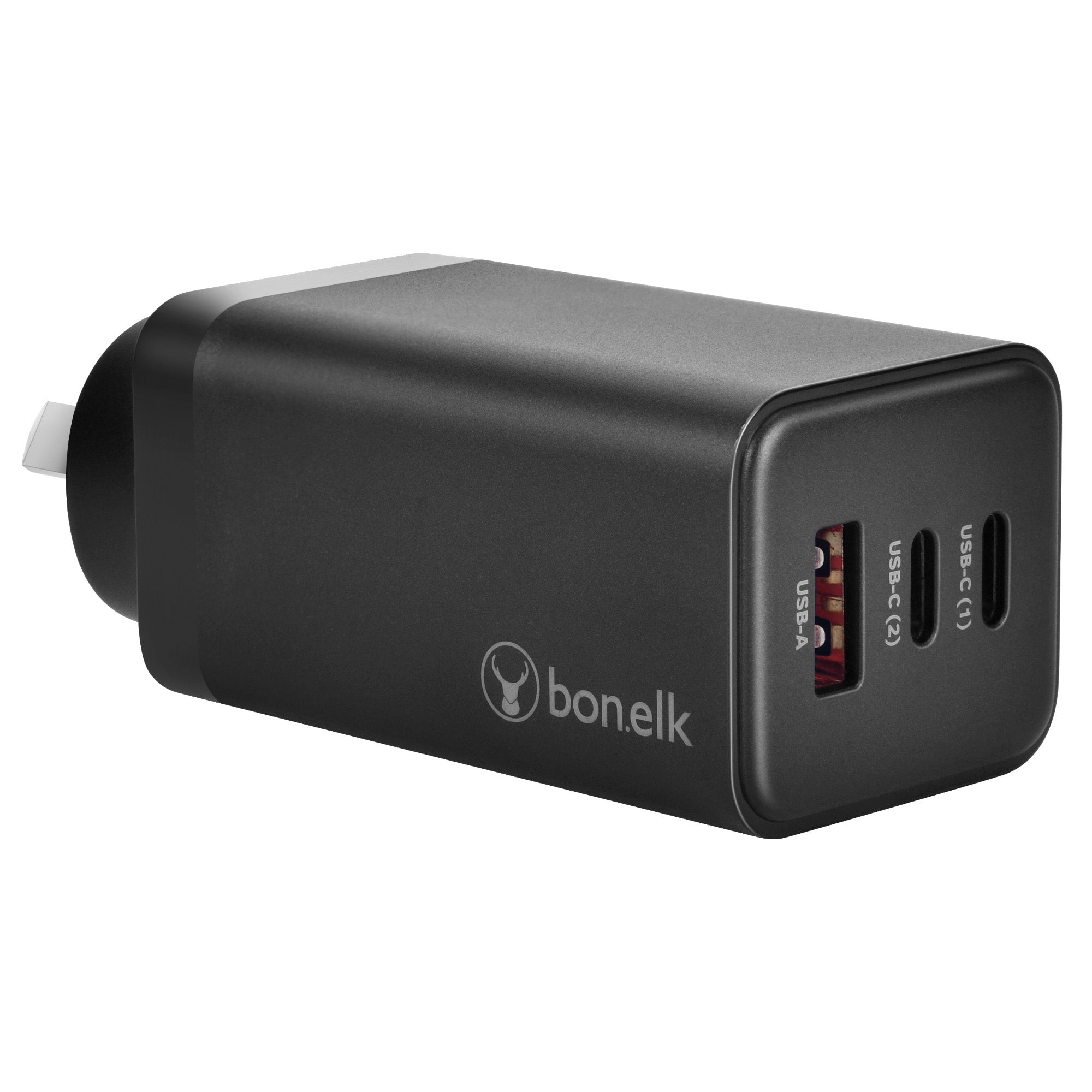 Bonelk Eco Series 65W PD Fast Wall Charger with 3 USB C Ports - Compact GaN Technology for iPhone 15/14/13, MacBook, iPad, Samsung Galaxy - Perfect for Travel, Office & Home Use