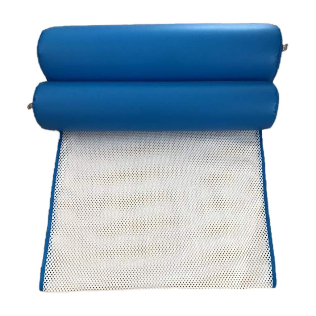 **Inflatable Pool Float with Net Hammock & Backrest - Oversized Floating Sofa Recliner for Adults - Blue - Perfect for Beach, Pool, Lake Relaxation**
