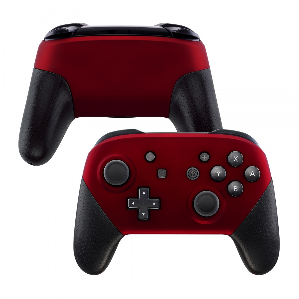eXtremeRate Replacement Faceplate & Backplate for Nintendo Switch Pro Controller - Scarlet Red | Customize Your Gaming Setup | Perfect for Gaming Enthusiasts & DIY Modders