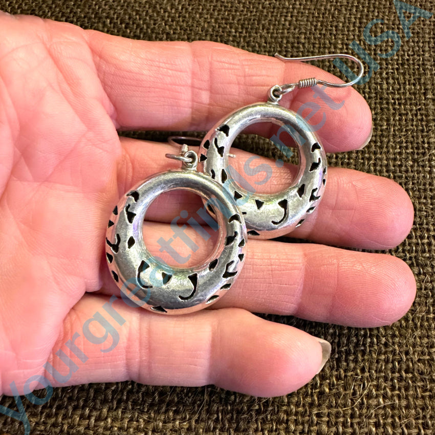 Vintage Mexican Sterling Silver Calar Hoop Earrings for Women - Handmade Pierced Dangle Earrings for Everyday Wear, Parties & Special Occasions