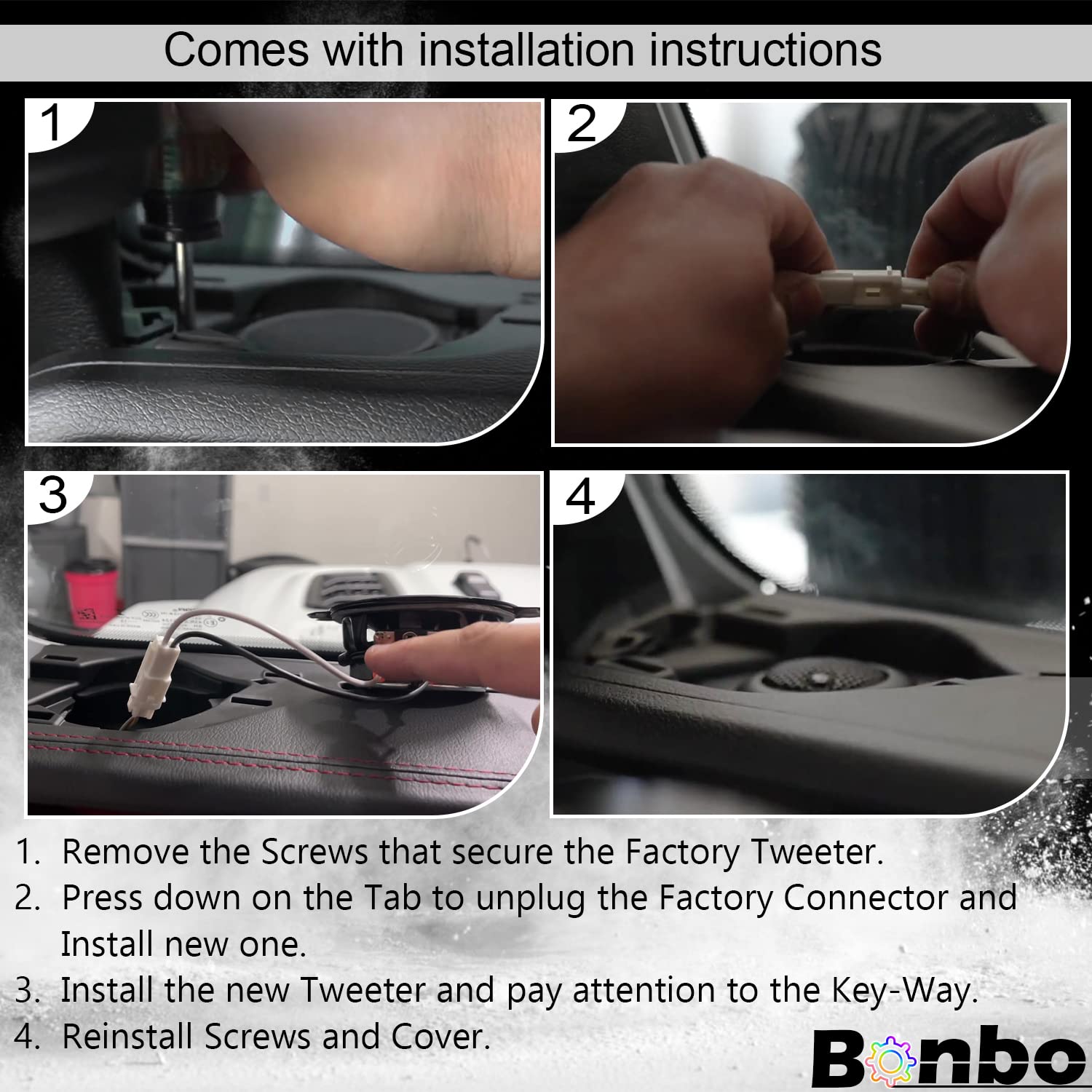 Bonbo 2PCS Silk Dome Super Tweeters - High-End Component Tweeters for Jeep Wrangler JL/JLU, Gladiator JT (2018-2022) | Premium A-Pillar & Roof Speakers for Enhanced Audio Surround | Perfect for Off-Road Adventures & Car Audio Upgrades