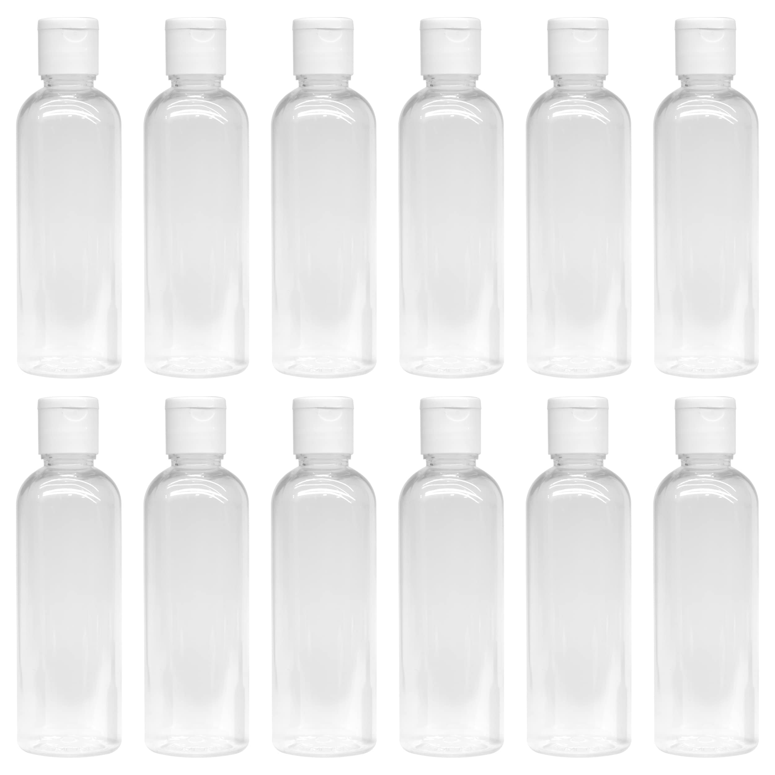 12-Pack 100ml Clear Refillable Travel Bottles with Flip Top Cap - Leak Proof Squeeze Containers for Toiletries, Shampoo, Cosmetics | Perfect for Air Travel, Gym, Camping & Daily Use