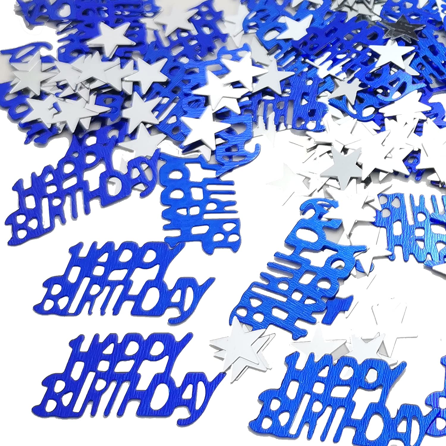 Blue Star Glitter Happy Birthday Confetti for Party Table Decorations - Perfect for Men, Women & Boys Birthday Celebrations - Ideal for Cake Toppers, Gift Wrapping & Party Centerpieces