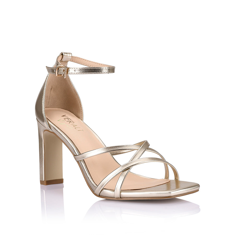Kingdom II Women's Block Heel Sandals in Champagne - Comfortable Summer Wedding & Party Shoes for Outdoor Events