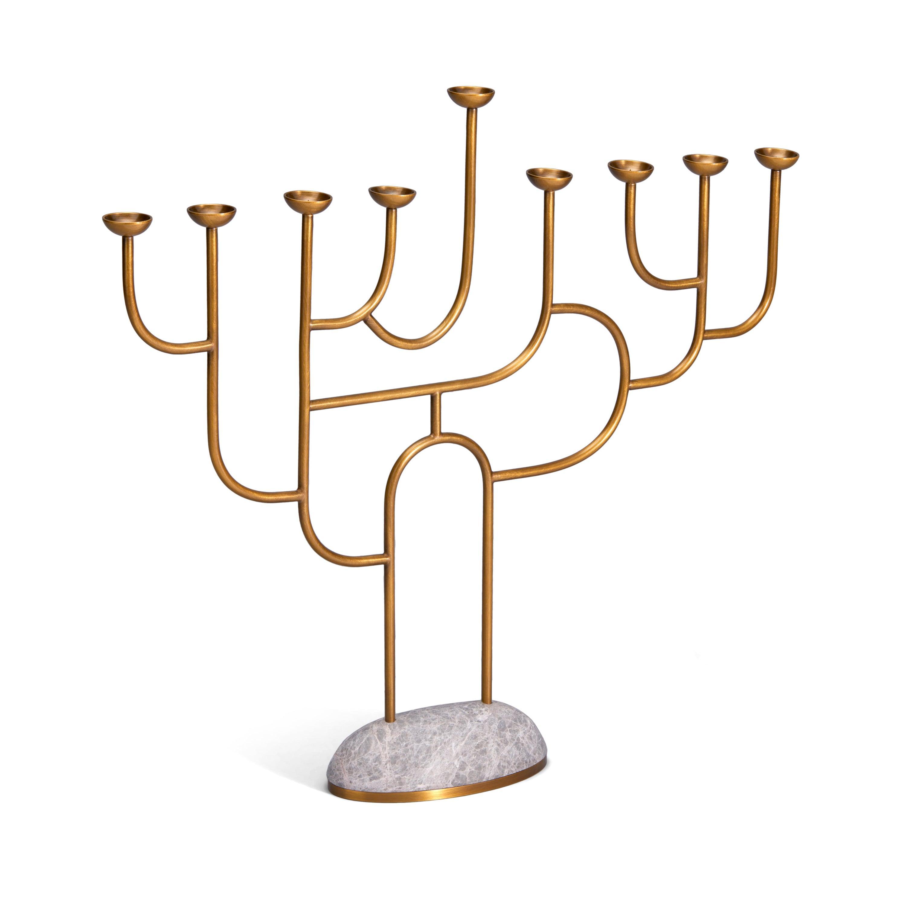 Rova Menorah - Elegant Hanukkah Candle Holder for Jewish Holiday Decor & Home Celebration