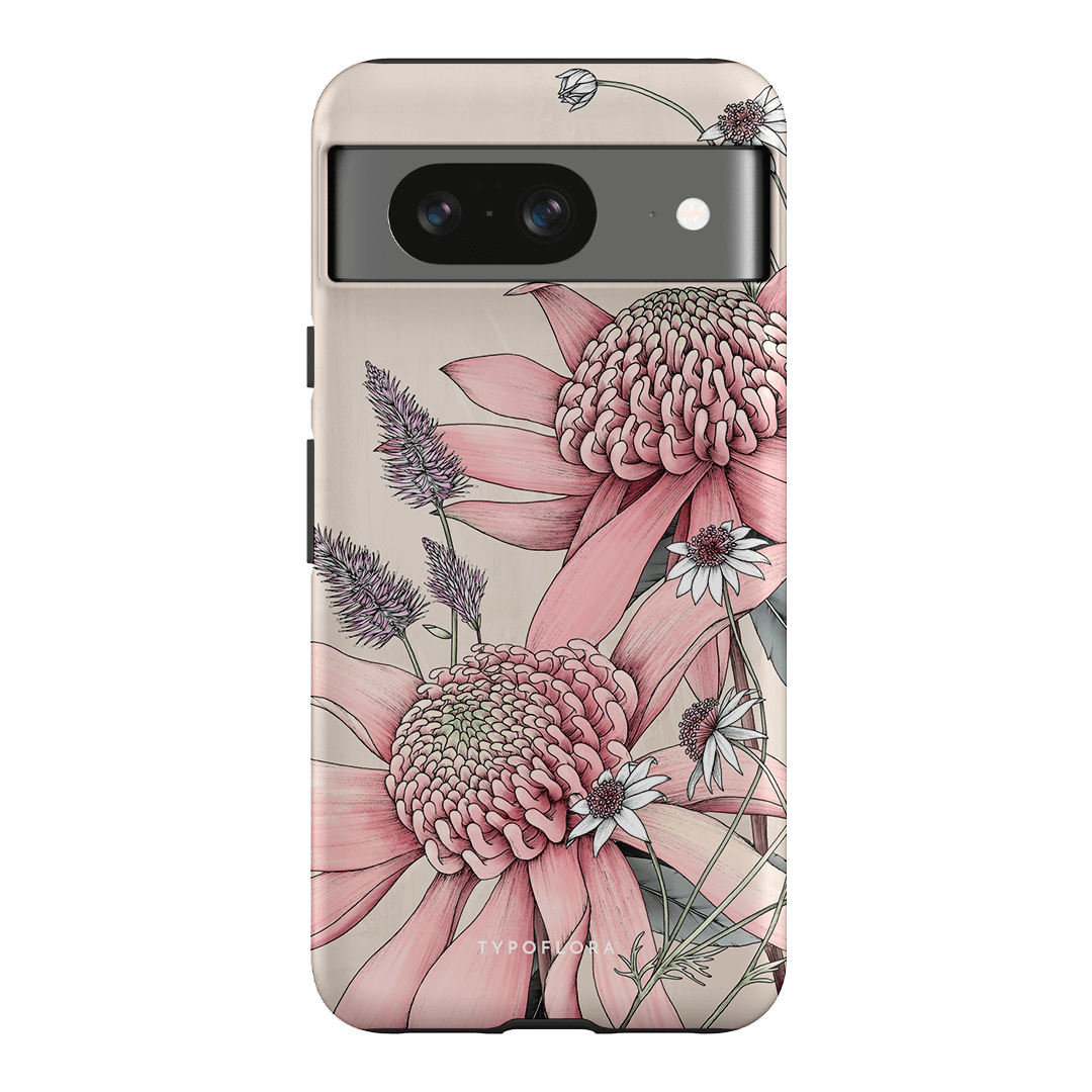 Pink Waratah Flower Phone Case for iPhone 15 14 13 12 Pro Max - Slim Protective Cover with Floral Design - Perfect for Everyday Use, Travel & Gifts