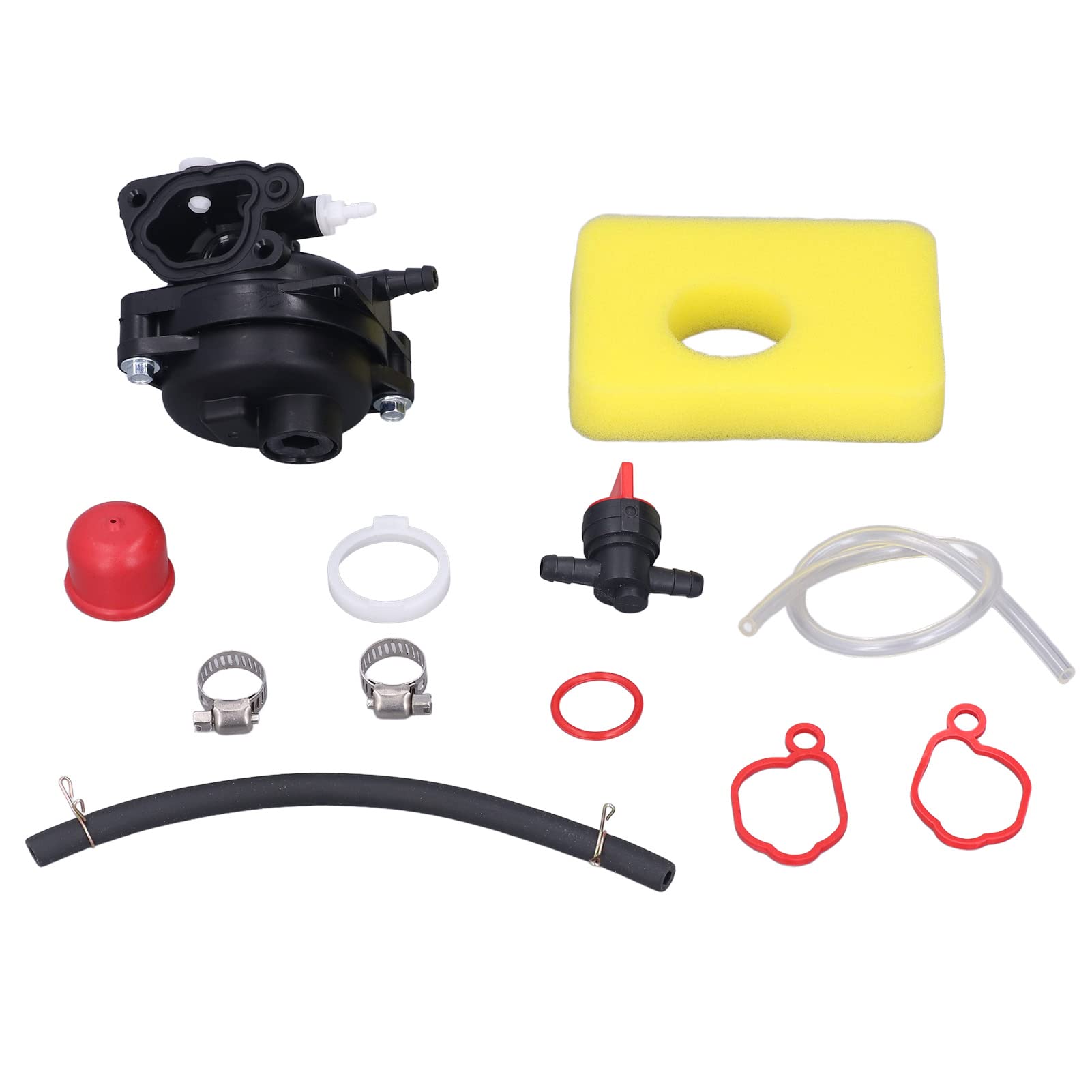 Lawn Mower Carburetor Kit with Fuel Pipe & Air Filter - 593261 Replacement for Gardening