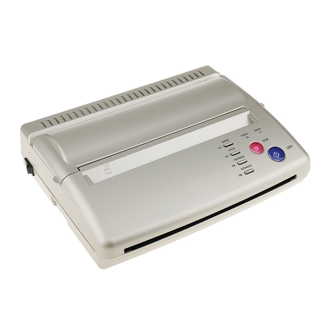 Professional Silver Aluminum Alloy Tattoo Stencil Printer Machine - Thermal Copier with EU Plug & 10 Transfer Papers for Tattoo Artists | Perfect for Studio, Home Use & Tattoo Shops