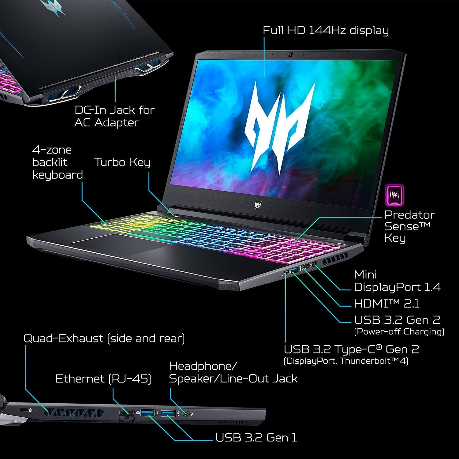 Acer Predator Helios 300 Gaming Laptop - i7-11800H, RTX 3060, 144Hz for Esports & Streaming