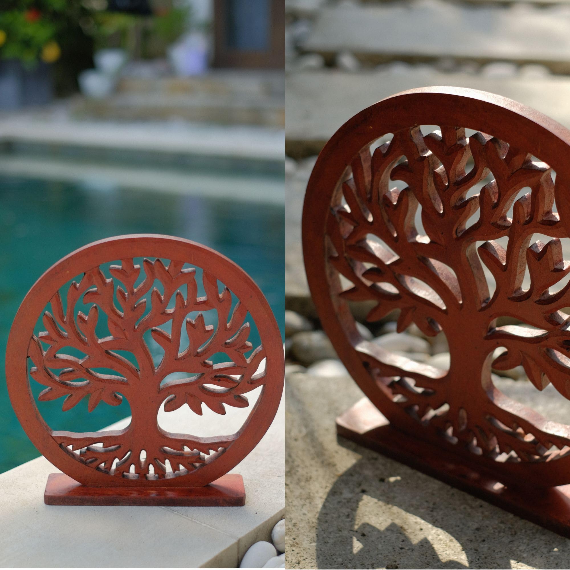 Tree of Life Wall Decor - Rustic Wooden Shelf Decor for Living Room, Farmhouse & Bedroom | Boho Tabletop Sculpture | Modern Zen Home Decor for Fireplace Mantle, Shelves & Nightstand | Spiritual Natural Wood Art for Cozy Home Aesthetic