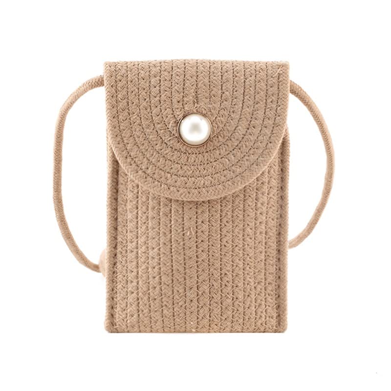 Stylish Woven Straw Shoulder Bag for Women - Summer Mini Crossbody Phone Purse - Versatile Boho Messenger Handbag (One Size, Multiple Colors) | Perfect for Beach Outings, Shopping & Casual Daily Use