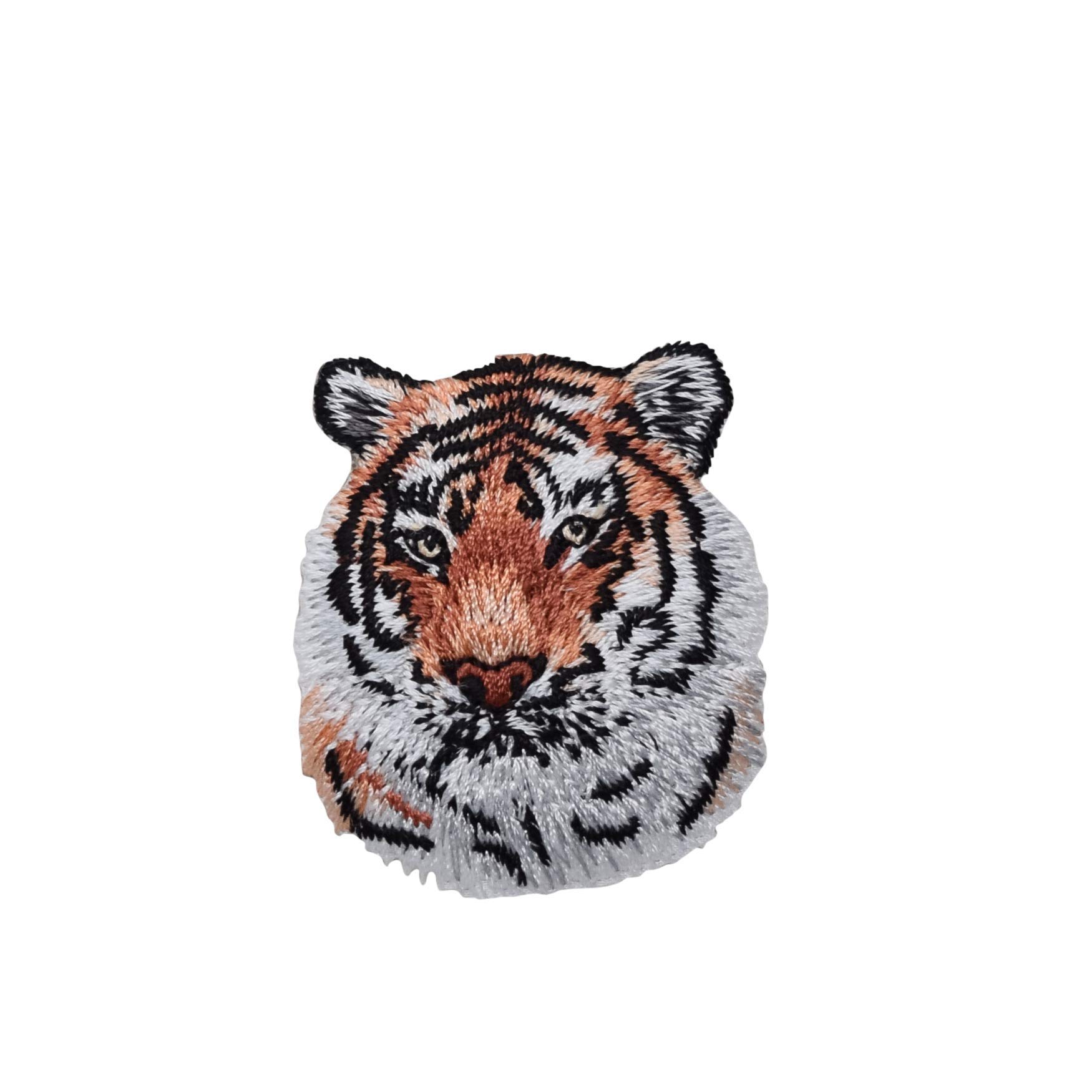 Tiger Head Embroidered Iron On Patch - Premium DIY Sewing Applique for Jackets, Hats, Bags - Perfect for Customizing Denim, Backpacks & Costumes