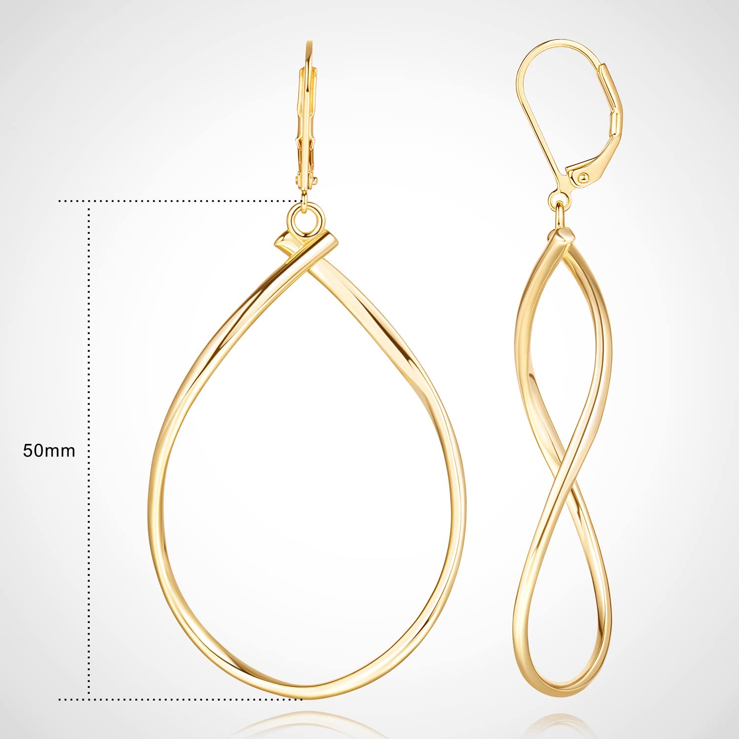 Stylish Large Gold Hoop Earrings for Women - 40mm & 50mm Dangle Drop Earrings with Twisted & Infinity Designs - Perfect for Parties, Weddings & Everyday Wear