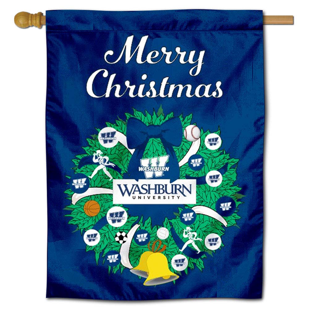 Washburn Ichabods Happy Holidays Christmas Banner Flag - Perfect for Home Decor, School Spirit & Festive Celebrations