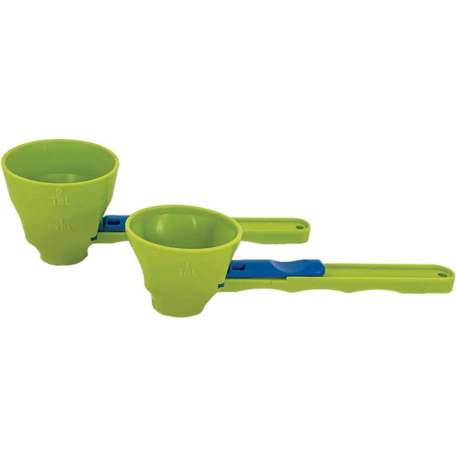 Premium Protein Powder Scoop & Coffee Measuring Spoon - Leak-Proof Design - Set of 2 (Blue & Green) - Perfect for Gym, Kitchen & Travel Use