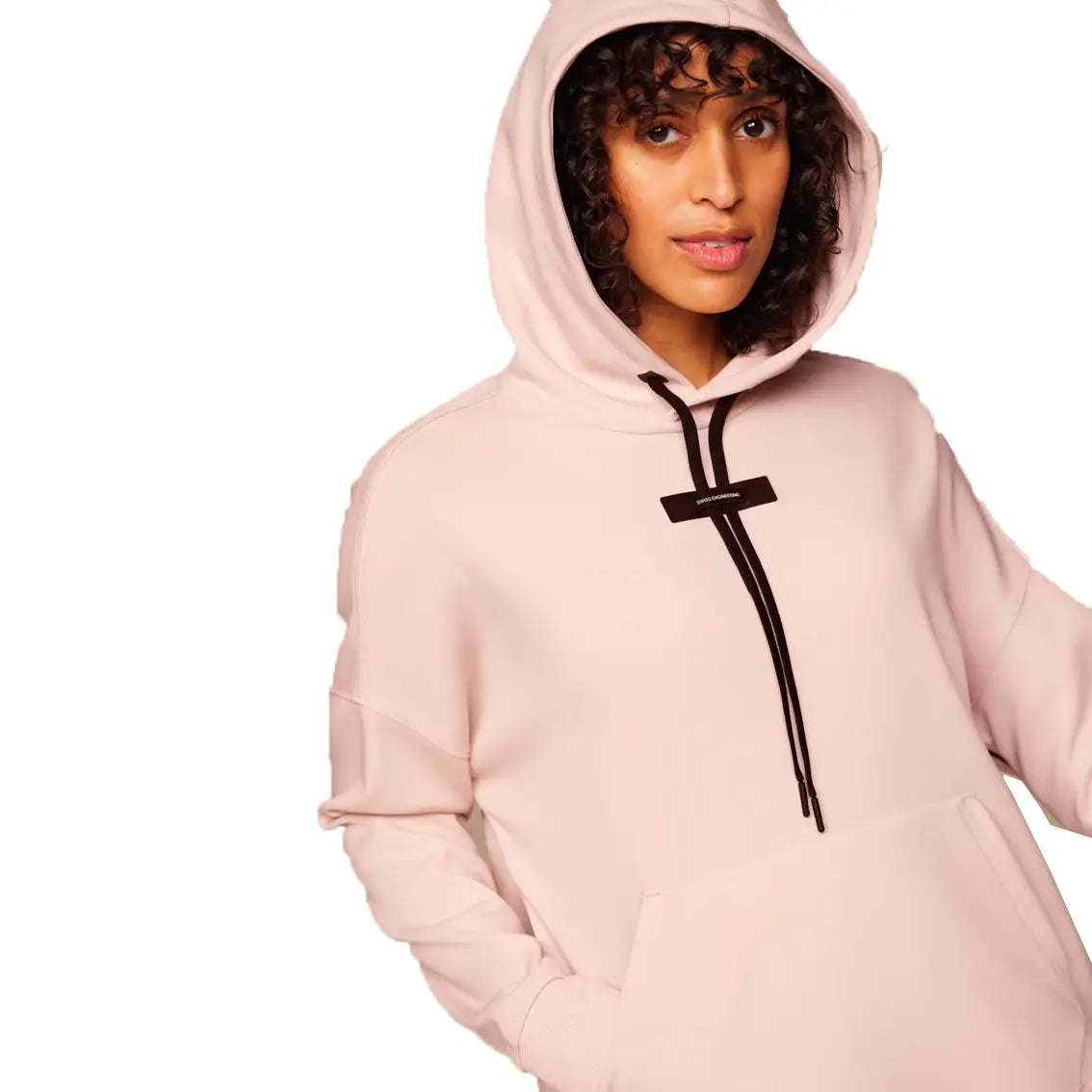 Women's On Running Hoodie - Lightweight Fleece Pullover for Jogging & Gym - Doe/Black - Perfect for Outdoor Workouts & Casual Wear