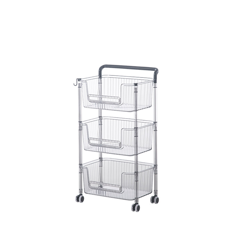 3 Tier Storage Rack - Space Saving Organizer for Kitchen, Bathroom, or Office - Heavy Duty Metal Shelving Unit with Adjustable Shelves for Home Organization