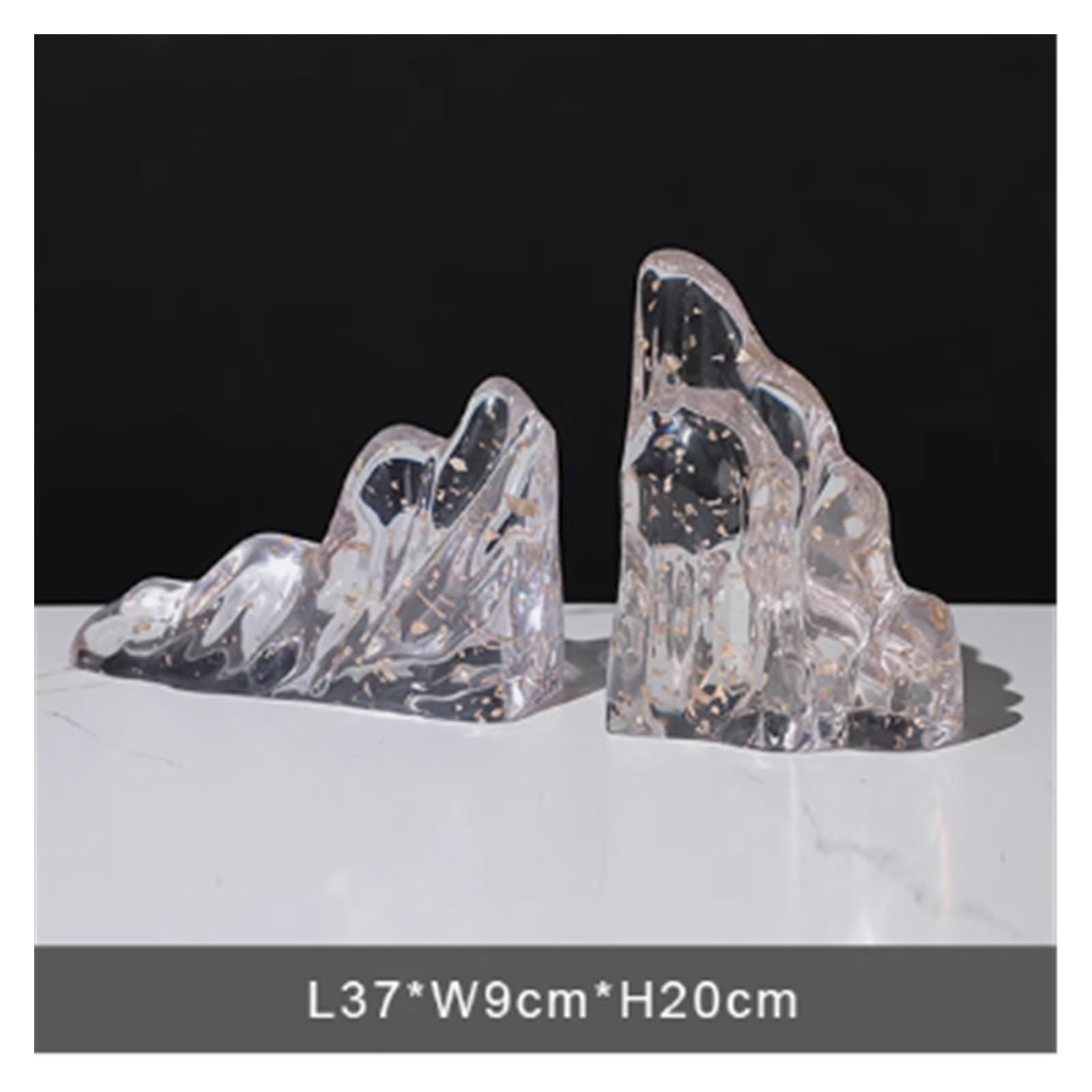 Decorative Resin Bookends for Shelves - Heavy Duty Book Organizer for Office, Library, Study & Bedroom - Stylish Bookshelf Tidy with Non-Slip Base (Perfect for Organizing Novels, Textbooks & Decorative Displays)