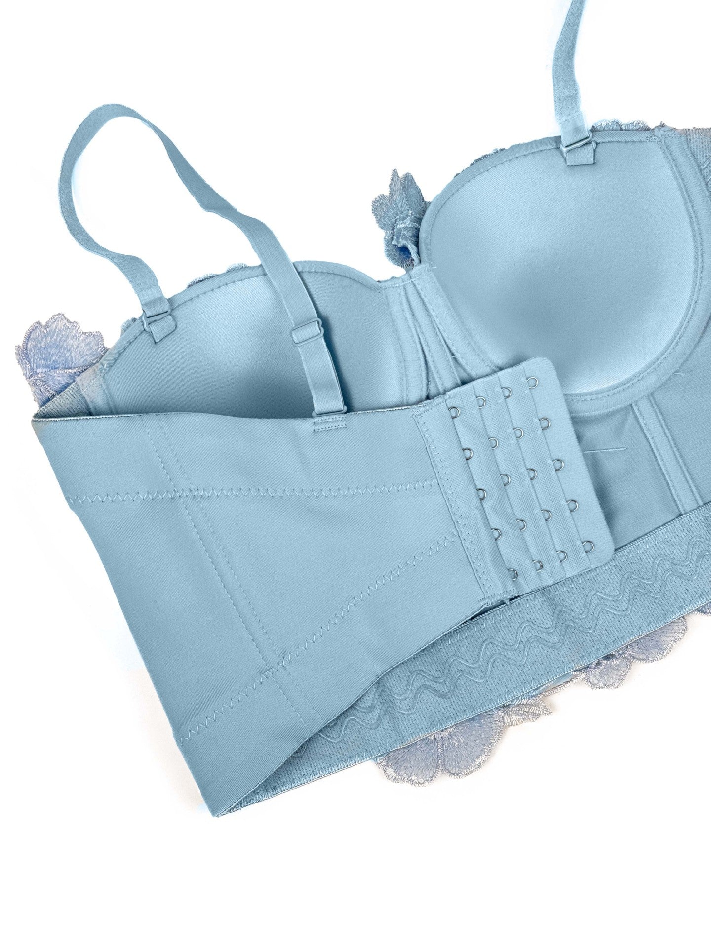 3D Flower Diamond Corset in Blue - Elegant Corset Top for Women | Perfect for Weddings, Prom, and Special Occasions