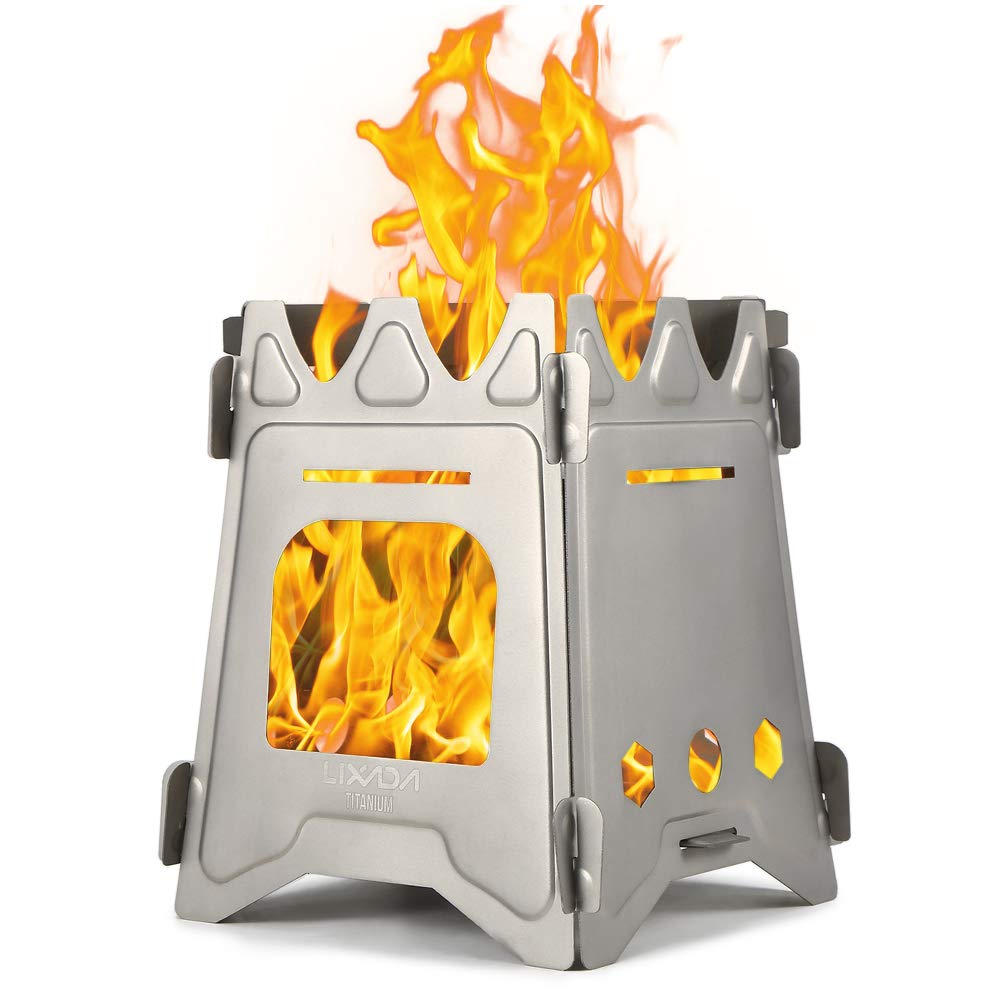 Lixada Titanium Camping Stove - Ultra Lightweight Folding Backpacking Stove with Alcohol Tray | Portable Outdoor Cooking Stove for Hiking, Travel & Survival | Perfect for Backpacking, Camping & Emergency Preparedness