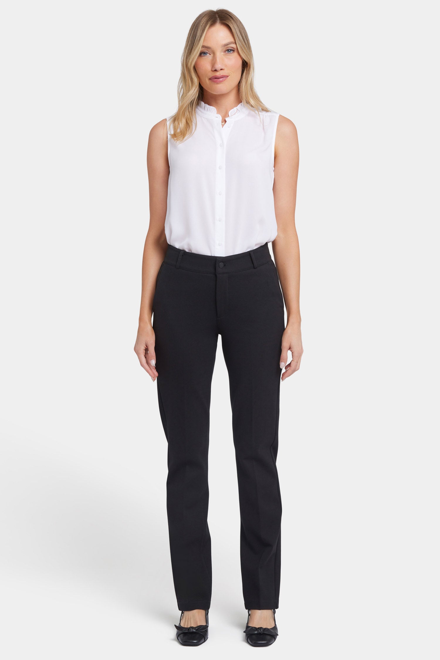 Classic Black Trouser Pants for Women - Comfortable Office Work Pants & Business Casual Wear - Perfect for Work, Travel & Formal Occasions