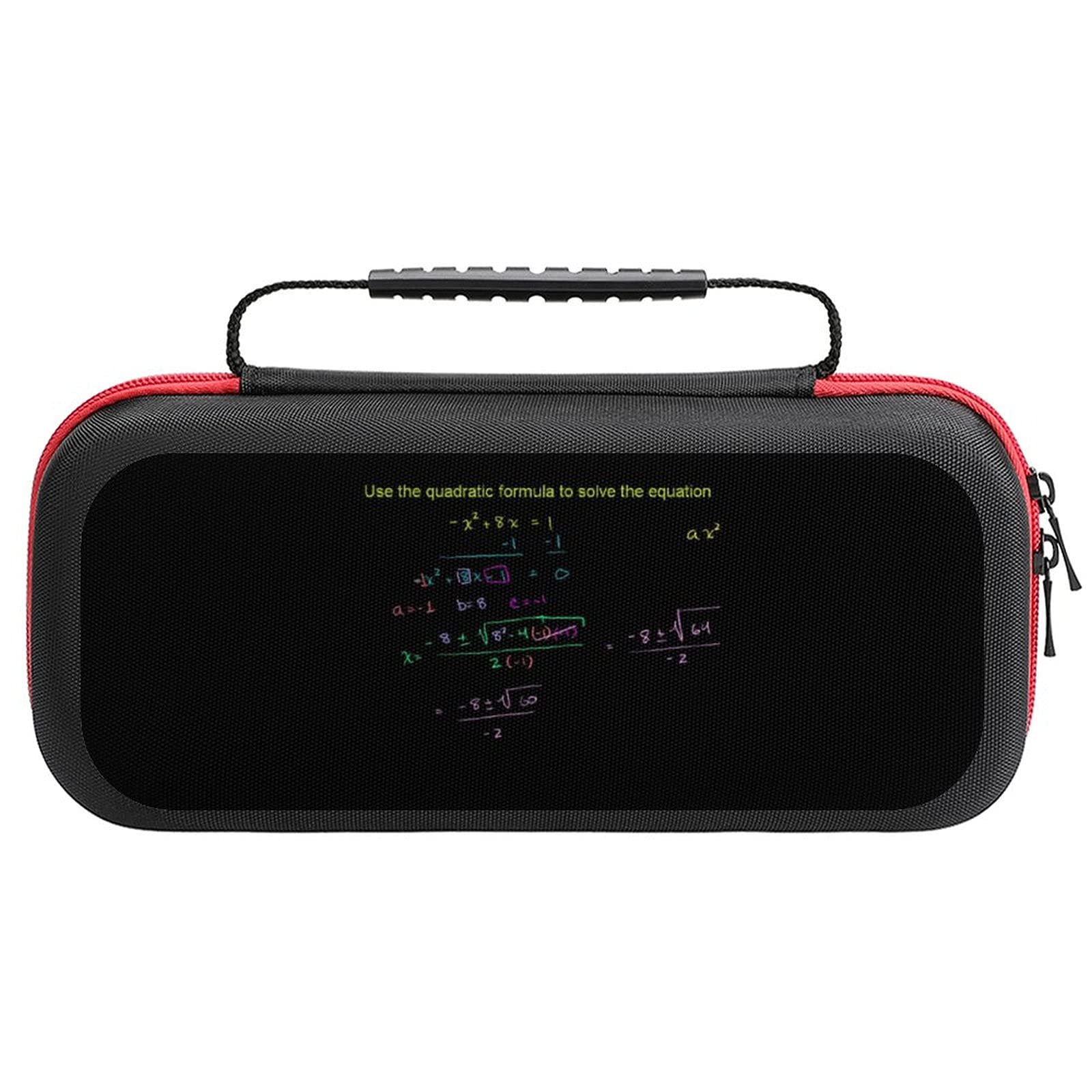 Quadratic Formula Printed Carrying Case for Nintendo Switch Lite - Portable Travel Storage Bag with Pouch for Accessories - Perfect for Gaming on the Go, Commuting, and Travel Protection