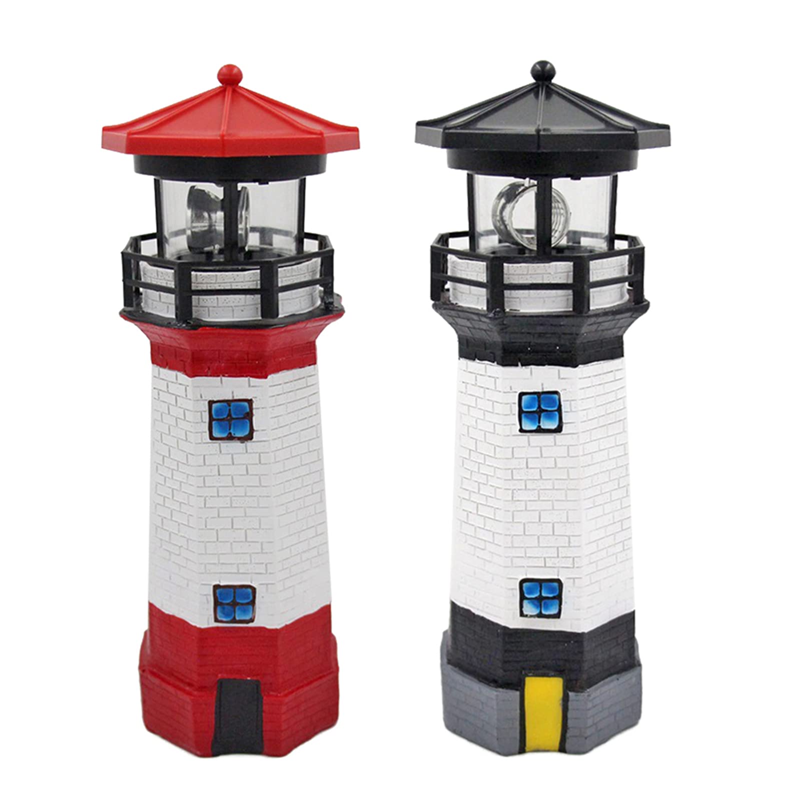 DIMUKEASAOL Solar Powered Outdoor Garden Lights - Waterproof LED Lighthouse Decor for Patio, Pathway, Party & Terrace | Red Solar Landscape Lighting for Yard, Lawn & Backyard Decoration