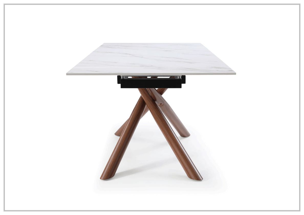 Extendable Dining Table with Ceramic Top - Gio Italia Modern Expandable Kitchen Table for Small Spaces | Perfect for Apartments, Dining Rooms & Entertaining Guests