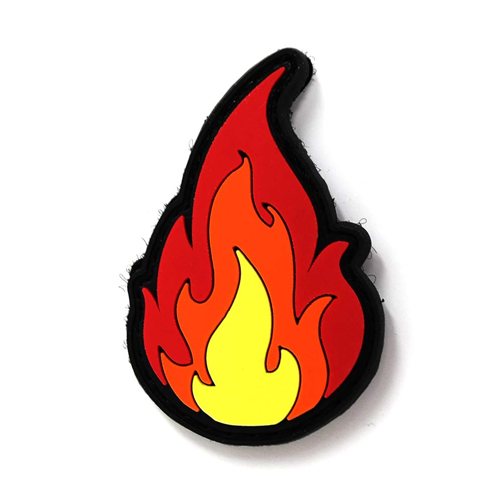 Flame Lick Fire PVC Rubber Tactical Hook and Loop Patch - Military Style Morale Patch for Tactical Gear, Backpacks & Uniforms | Durable Embroidered Badge for Outdoor Enthusiasts & Collectors