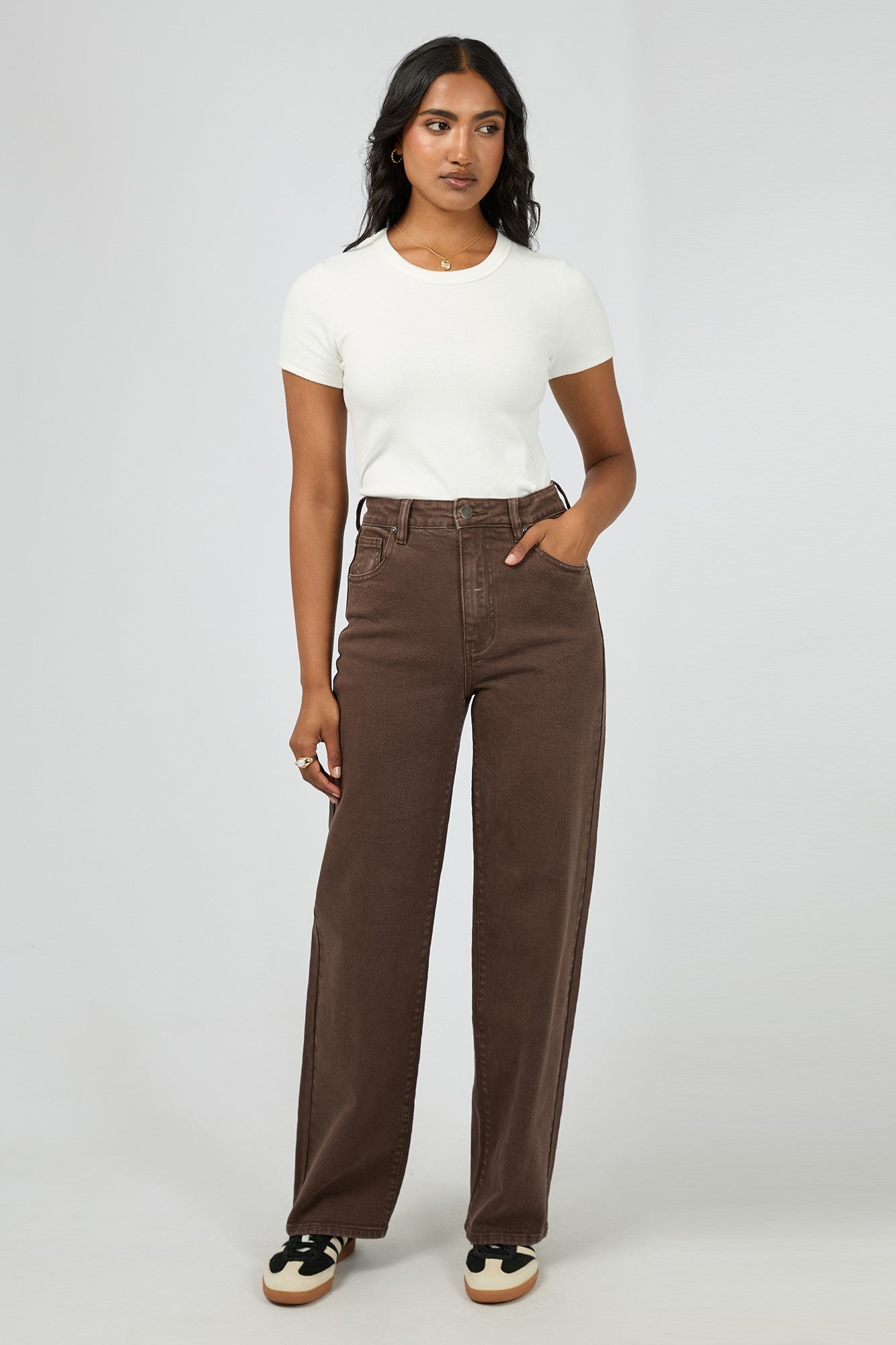 All About Eve Skye Comfort Jean Brown - Women's High Waist Stretch Denim Jeans for Everyday Wear | Perfect for Casual Outfits, Work & Weekend Errands