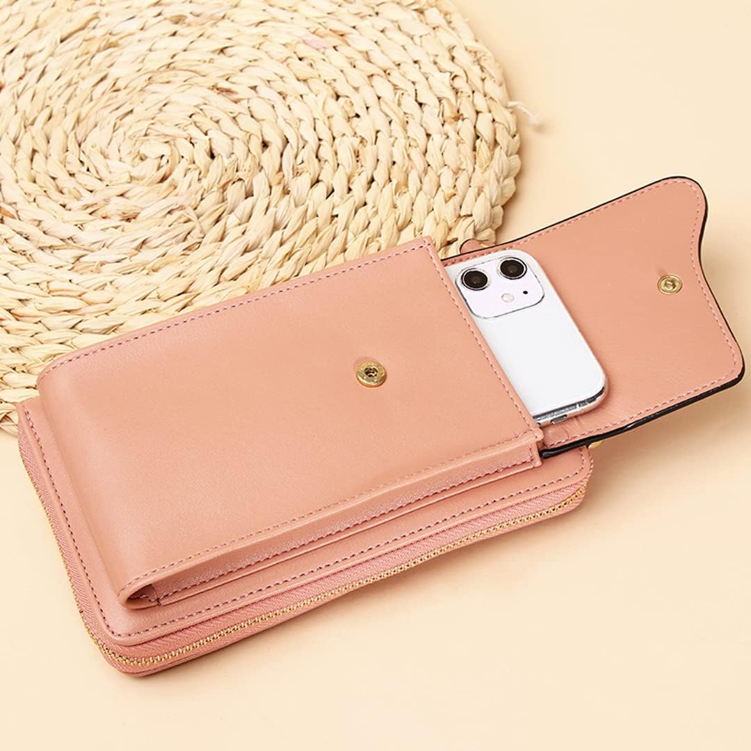 Women's Crossbody Bag with Credit Card Slots - Adjustable Shoulder Strap Phone Purse for iPhone X/Xs | Wallet, Clutch & Shoulder Bag | Perfect Gift for Girls & Daily Use (Pink)