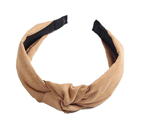 3 Pack Fashion Headbands for Women & Girls - Soft Stretch Hair Accessories for Workouts, Yoga & Everyday Wear (Khaki)