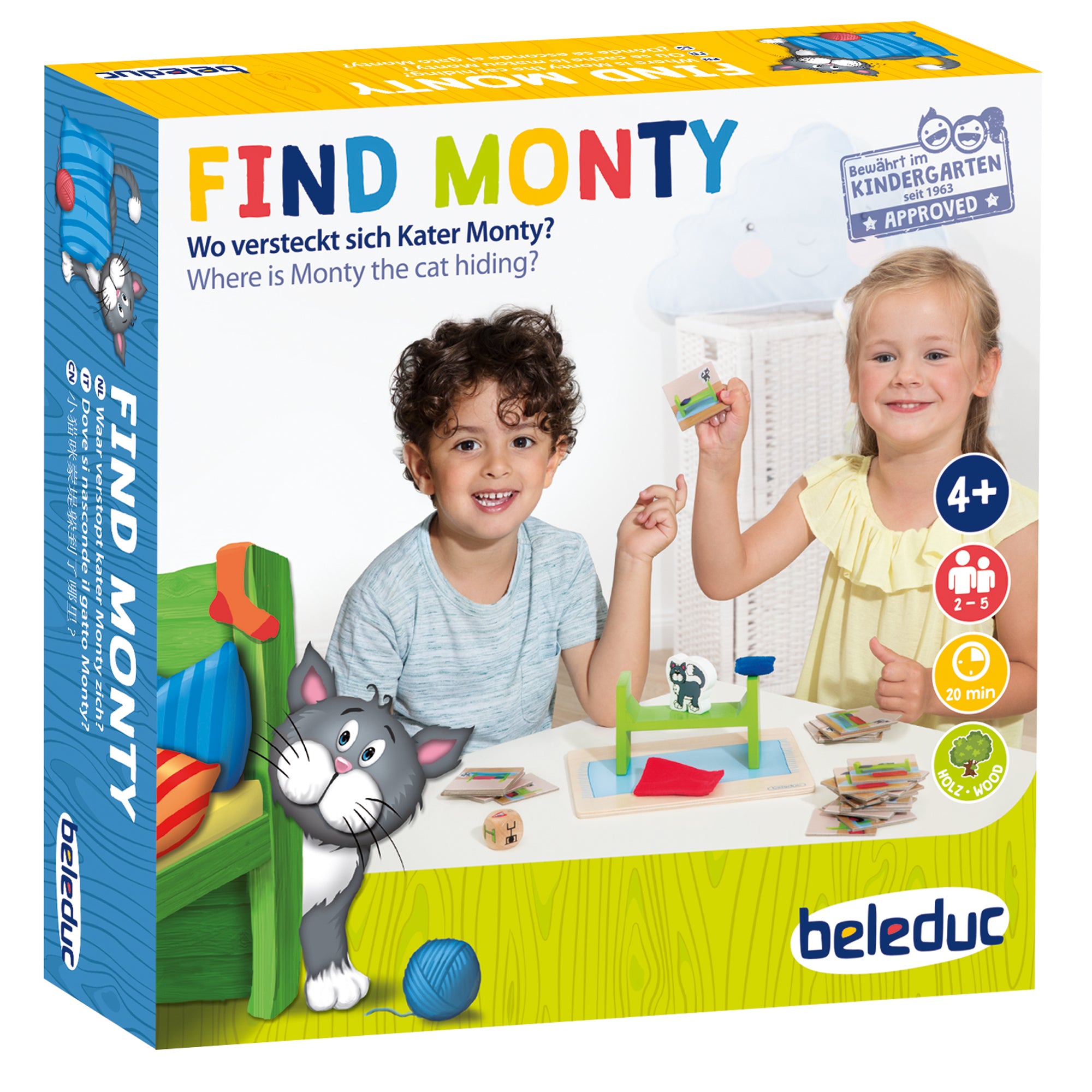 Beleduc Find Monty Memory Board Game for Kids - Fun Educational Matching Game for Preschool Learning & Family Game Night