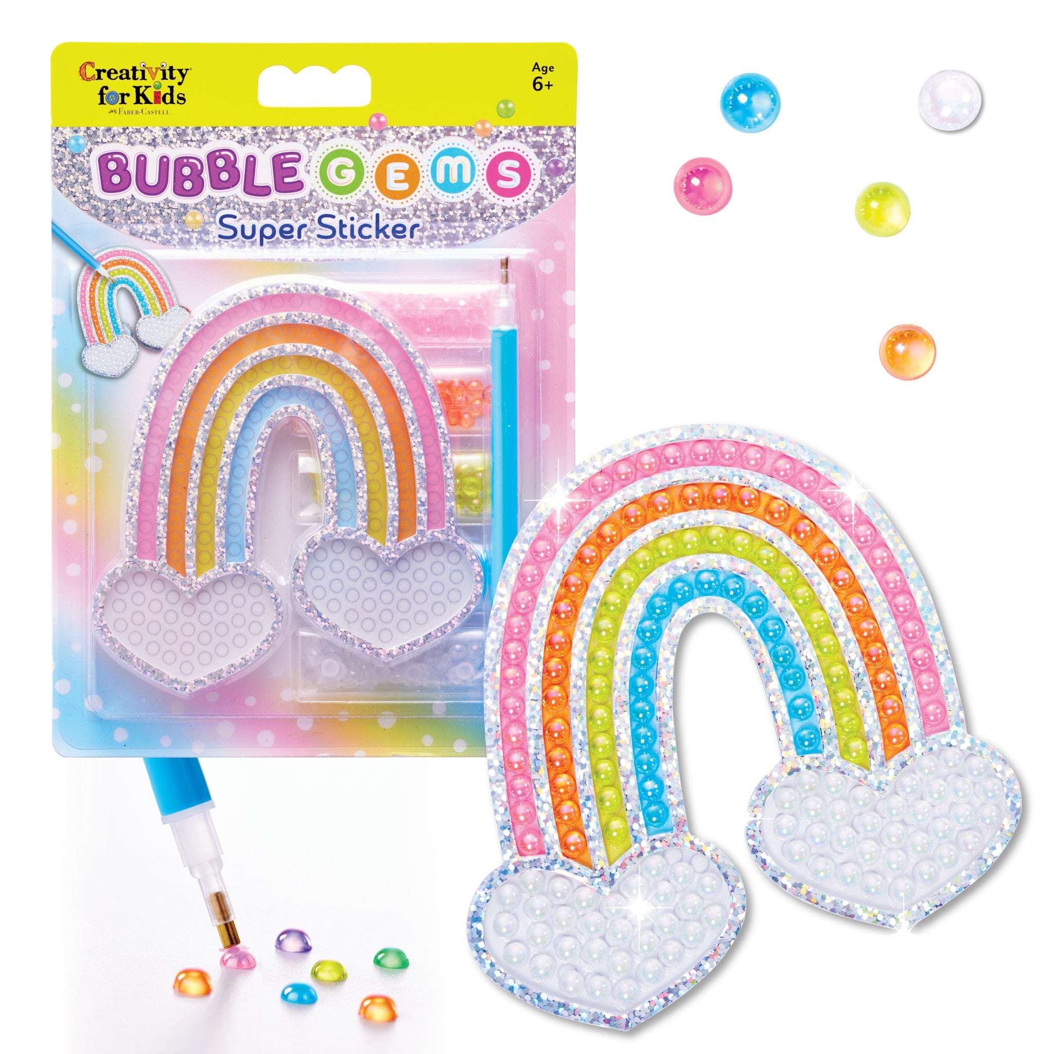 Bubble Gems™ Super Sticker Rainbow - 500+ Colorful Stickers for Kids, DIY Crafts, Scrapbooking & Journaling - Fun Classroom & Party Supplies #6469000