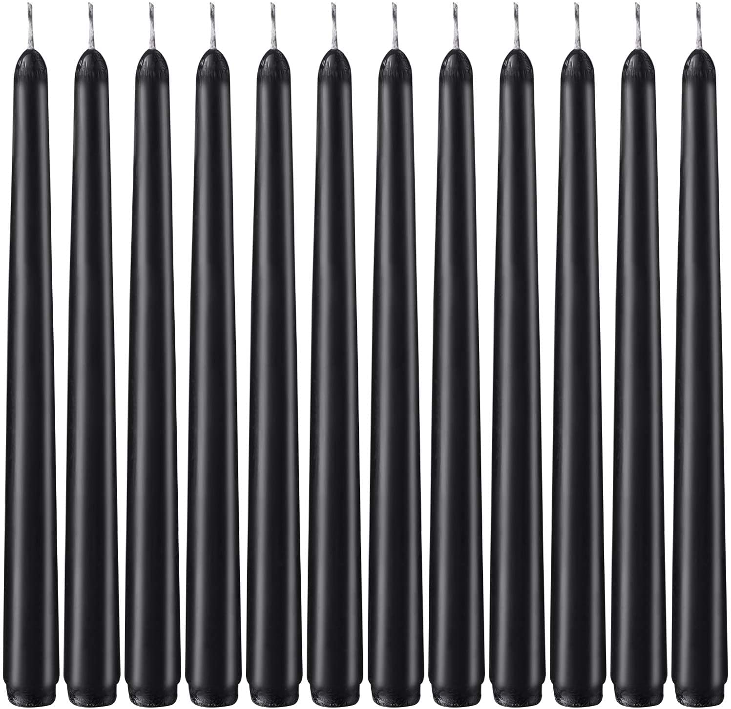Premium Unscented Taper Candles - Drip-Less, Smokeless - 12 Pack for Weddings & Home Decor