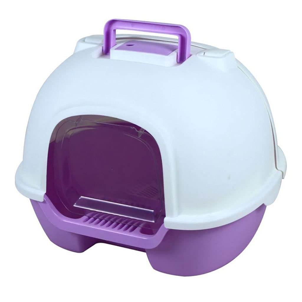 Self-Cleaning Cat Litter Box with Scoop - Automatic Pet Toilet for Kittens & Cats - Anti-Splash Design, Easy Clean Plastic Tray - Perfect for Home Use, Pet Supplies & Odor Control (Blue/Brown)