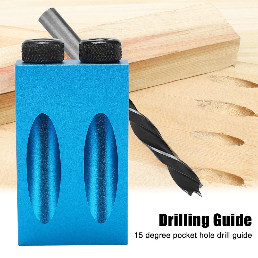 14-Piece Pocket Hole Jig Kit with 15° Dowel Drill - Wood Joinery Tools for Strong & Invisible Screw Holes - Perfect for DIY Furniture, Cabinets & Woodworking Projects