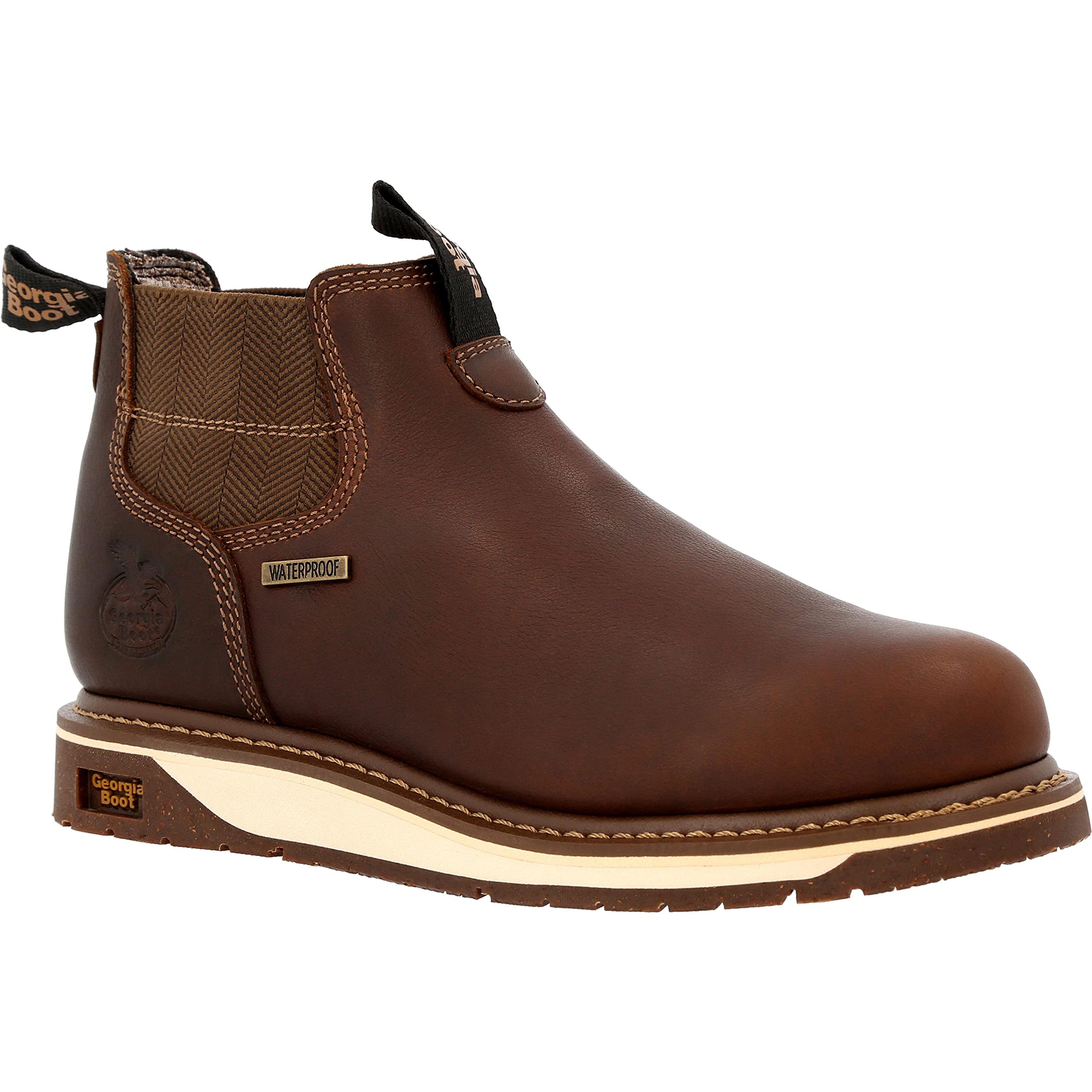 Georgia Boot Women's Amp Lt Wedge Chelsea Boot - Comfortable Slip-On Ankle Boots for Work, Casual & Outdoor Wear