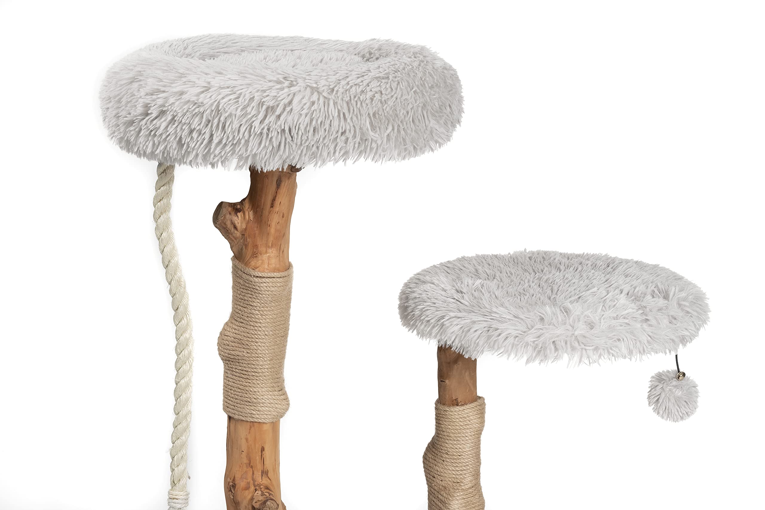 Premium MAU Modern Cat Tree Tower - Natural Wood Cat Condo & Scratching Post for Indoor Cats - Luxury Cat Furniture with Multi-Level Perches & Cozy Hideaway - Perfect for Play, Rest & Climbing - Ideal Gift for Cat Lovers