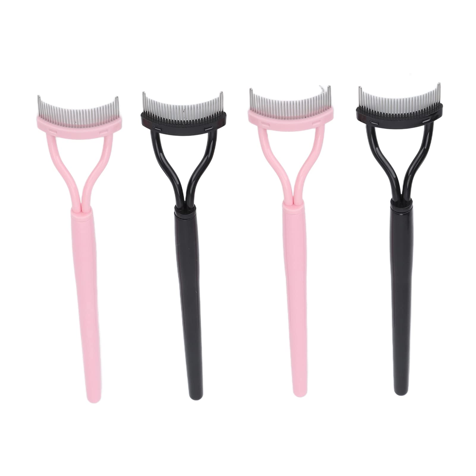Eyelash Separator & Mascara Comb - 4 Pack Stainless Steel Teeth with Plastic Handle, Safe Lash Brush for Makeup Application at Home | Perfect for Separating Clumps & Defining Lashes