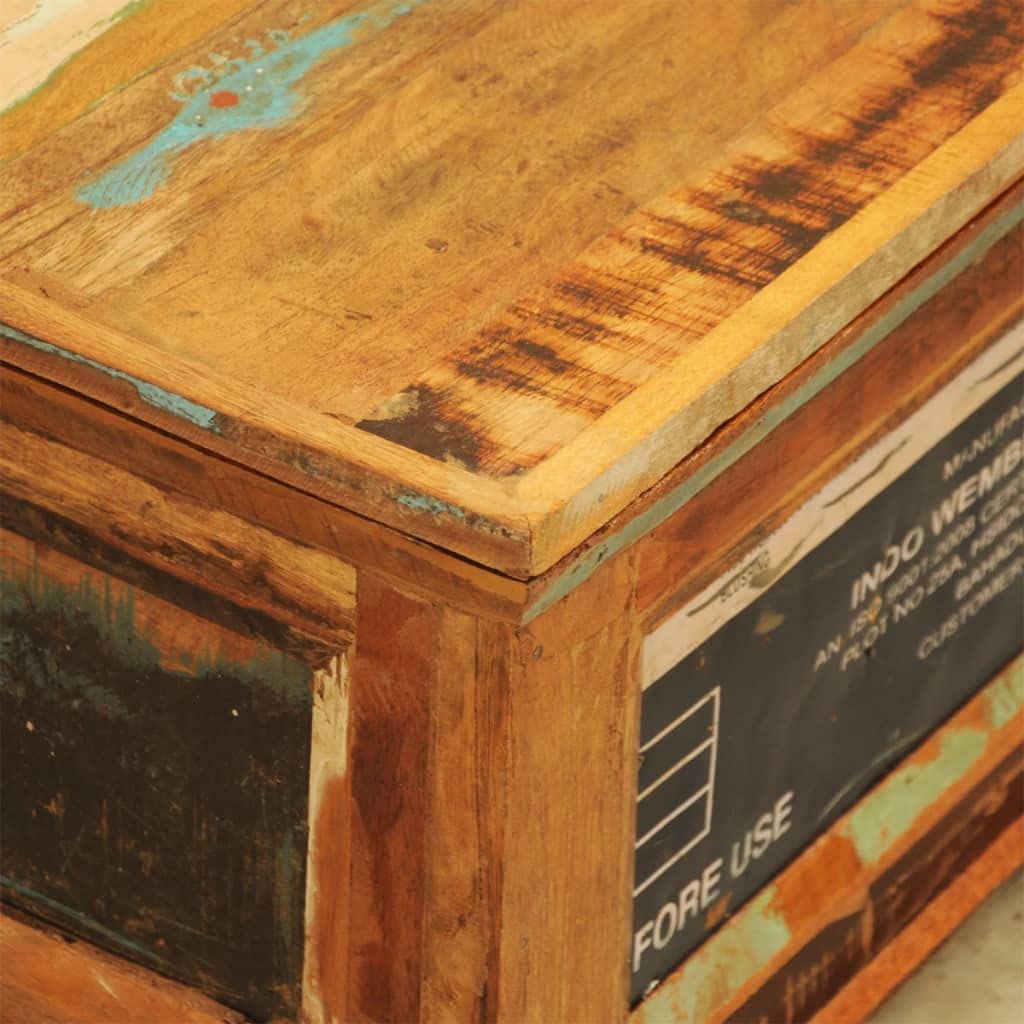 Antique-Style Reclaimed Solid Wood Coffee Table with Storage | Handmade Craftsmanship & Iron Knobs | Brown Rustic Living Room Furniture for Home Decor