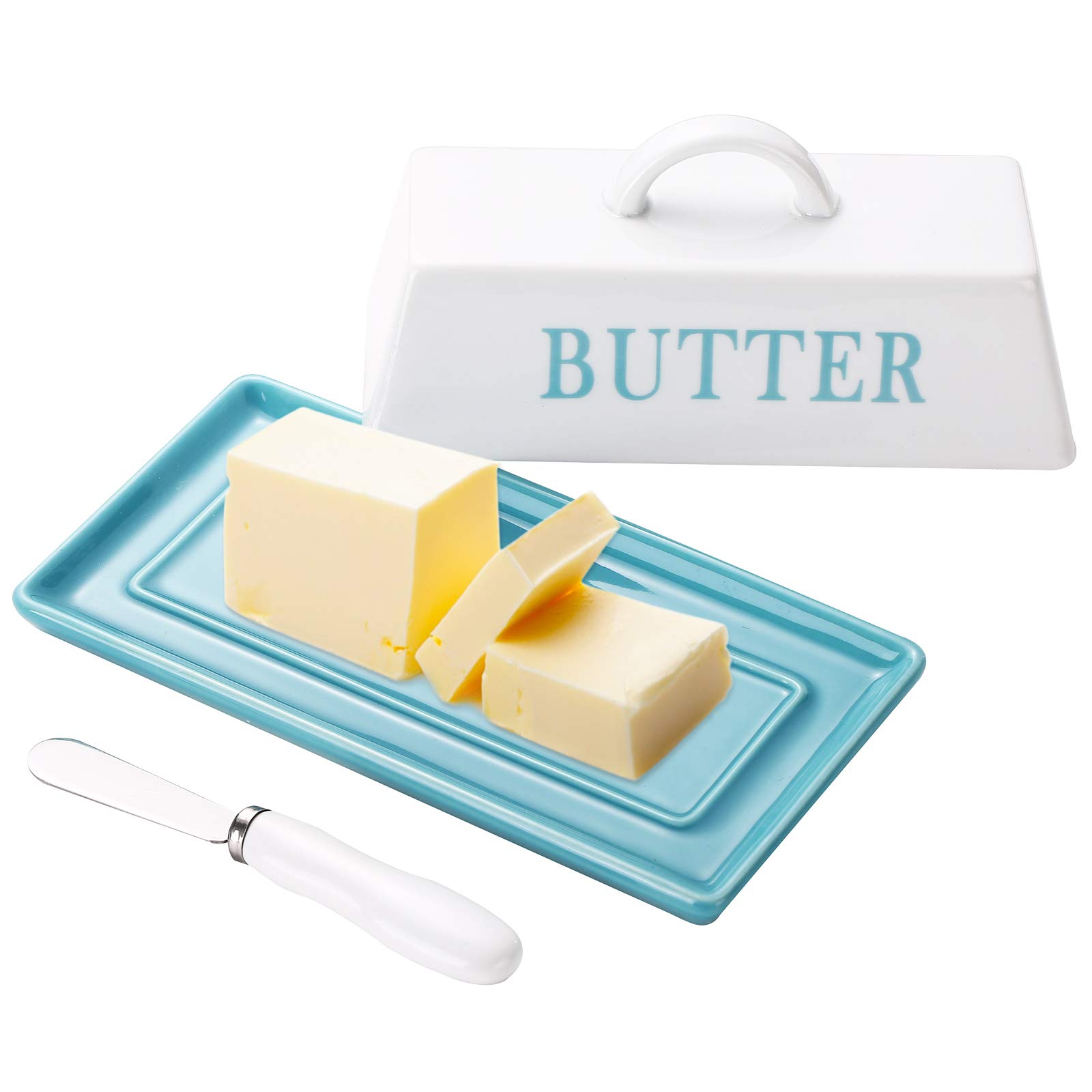 Ceramic Butter Dish with Lid - Elegant Porcelain Design for Kitchen & Dining