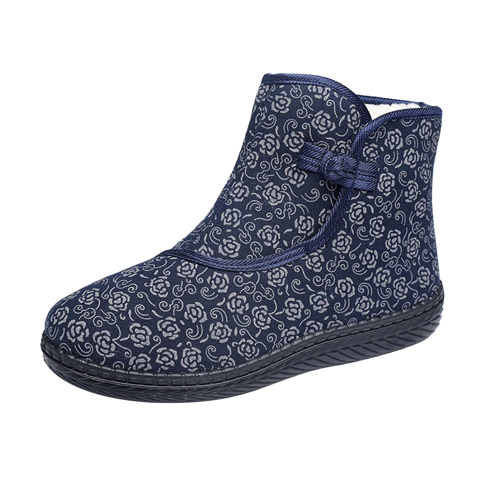 Women's Warm Fuzzy Winter Boots - Cotton Velvet Snow Boots with Thick Printed Design for Outdoor Activities | Cozy House Slippers & Winter Fashion Footwear