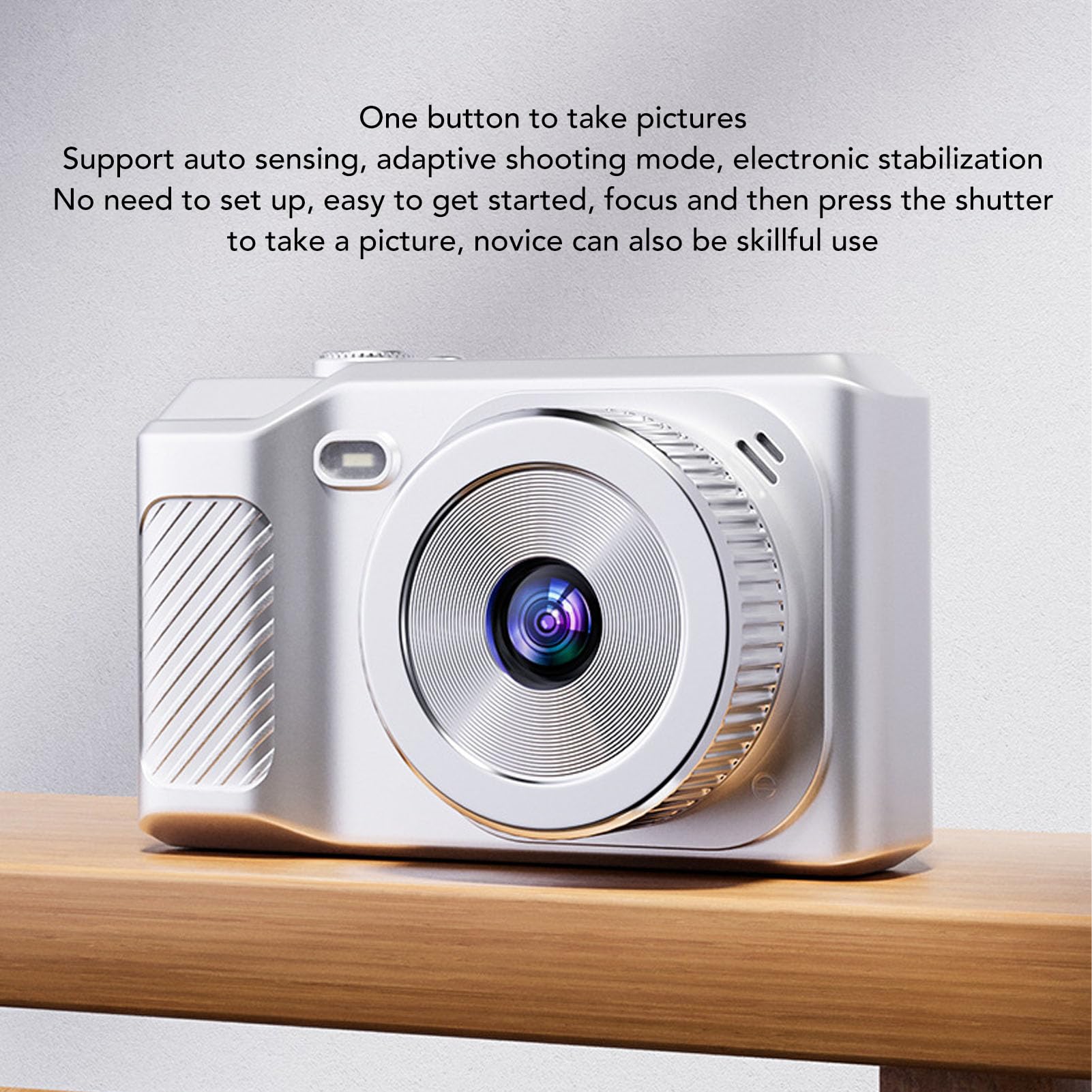 **68MP HD Digital Camera with 16X Zoom & Anti-Shake - 1080P Compact Point and Shoot Camera for Kids, Teens & Beginners - Perfect for Travel, Parties & Outdoor Adventures (Silver)**