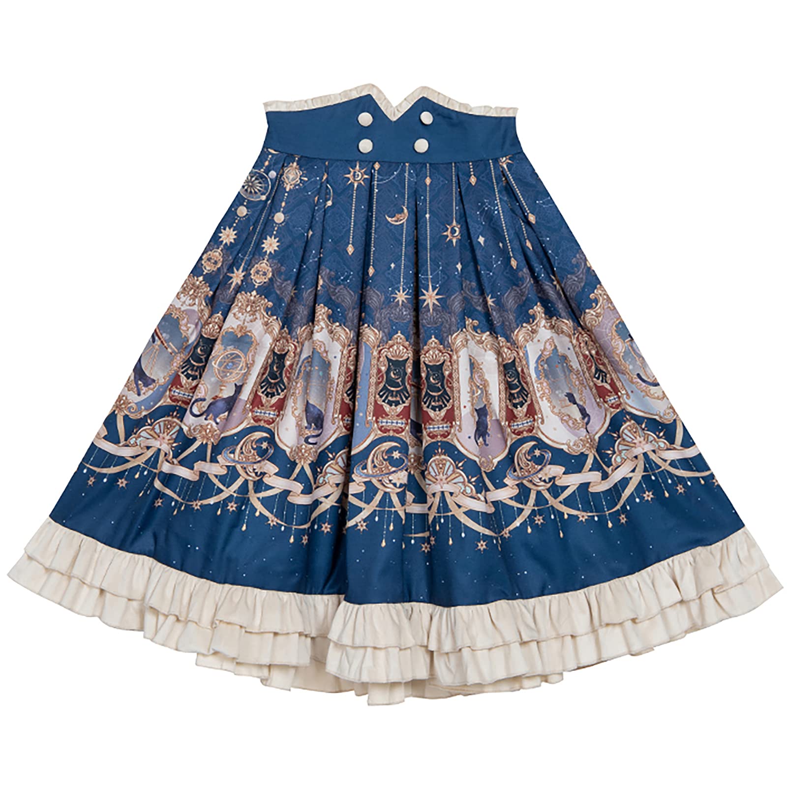 Sweet Lolita Dress Plus Size 2-Piece Set - Victorian Style Kawaii Blue Cape & Skirt for Women | Christmas Party, Cosplay, Tea Party Outfit