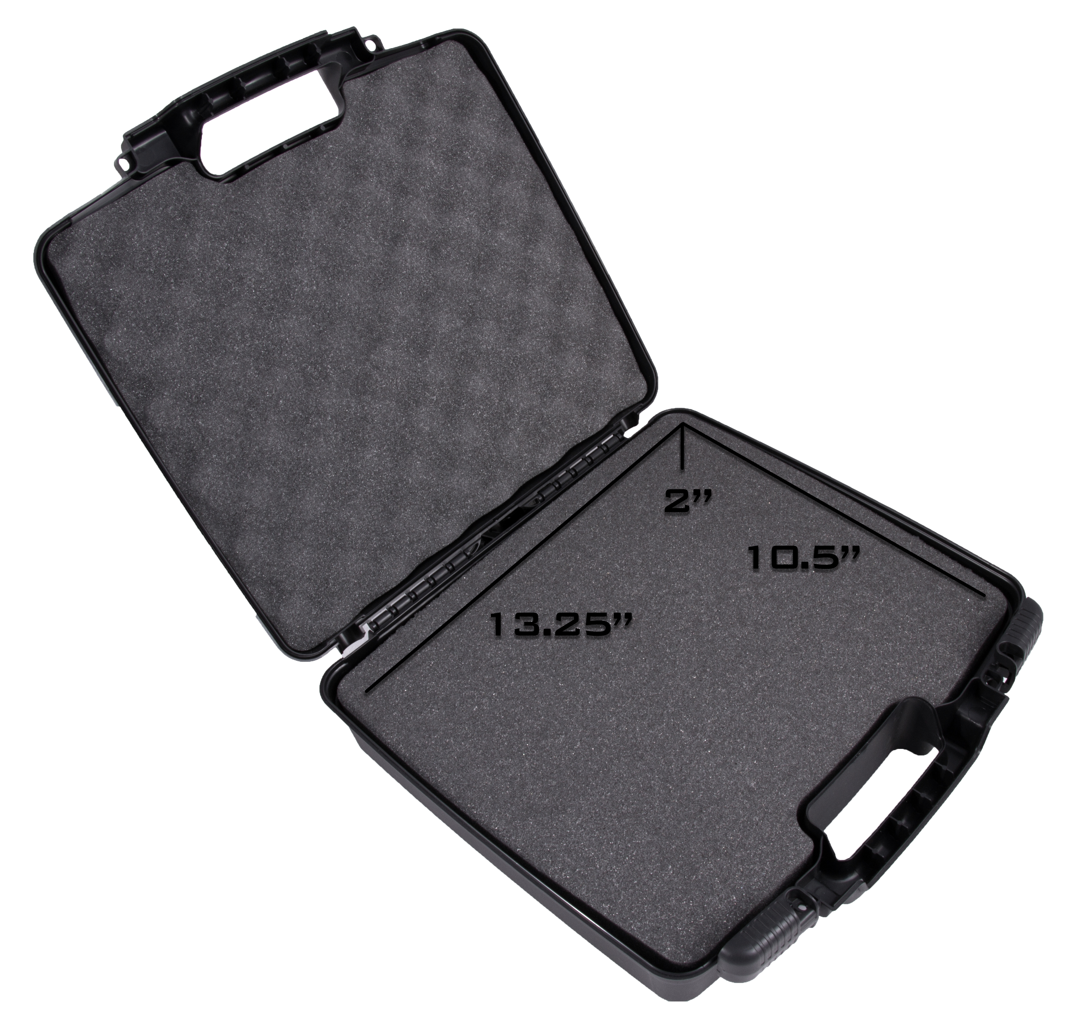 CASEMATIX 15.5 Inch Heavy Duty Hard Travel Case with Lockable Padlock Rings & Customizable Foam - Fits 13.25 x 10.5 x 2 Inch Accessories - Perfect for Camera Gear, DJ Equipment & Electronics Protection